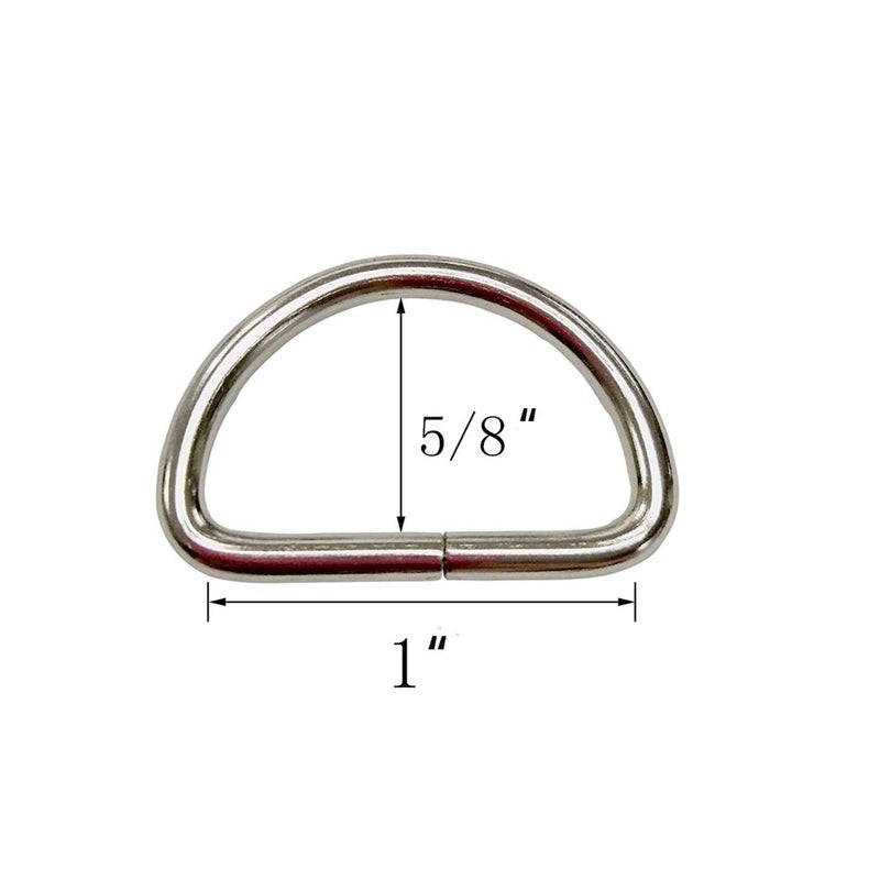 TSJ 50 Pack of Metal D Rings Heavy Duty 1 Inch D-rings for Sewing, Keychains, Belts and Dog Leash - Image 2
